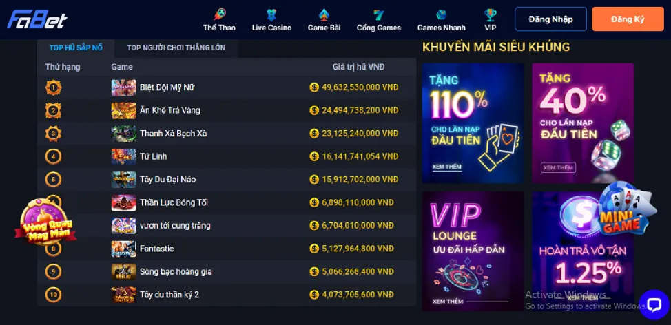 Cập nhật khuyến mãi 123goal